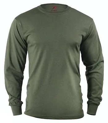 OD Green LONG SLEEVE Olive Drab T-Shirt US Army Navy Seabees Military • $17.99