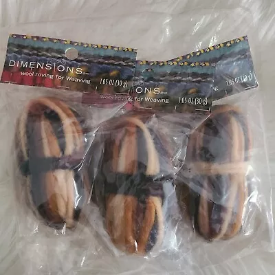 3 Pack Dimensions Wool Roving For Weaving Brown Variegated Pencil  3.15oz (90 G) • $12.99
