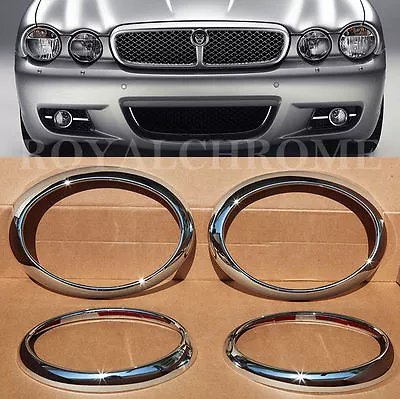 $88.93 • Buy AU STOCK Set Bright CHROME Headlight Head Lamp Trims For JAGUAR X TYPE X-TYPE