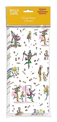 Roald Dahl Charlie And The Chocolate Factory Tissue Paper – 4 Pack 50 X 70 Cm • £3.49