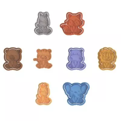 Safari Animals Cookie Cutter Stamp Lion Monkey Hippo Giraffe Hippopotamus Elepha • $10.43