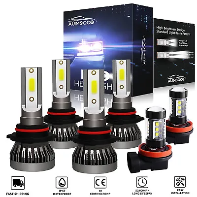 For 2008-2017 Mitsubishi Lancer 6Pcs Front Combo LED Headlight + Fog Light Bulbs • $39.99