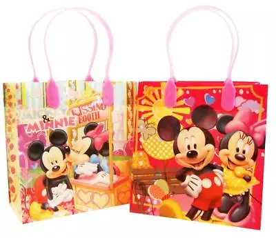 Minnie Mickey Mouse Gift Bags Plastic Totes Birthday Party Supplies 12 Ct NEW • $12.95
