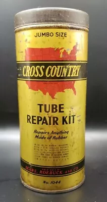 Vintage 30s 40s Cross Country Tube Repair Kit Tin Sears & Roebuck  • $20