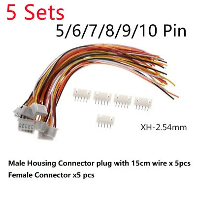 5sets JST XH2.54mm 5-10 Pin Singleheaded Wire Cable Connector Male Female PCB • $4.09