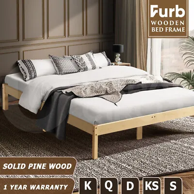 Furb Wooden Bed Frame Queen Double King Single Full Size Mattress Base • $139.95