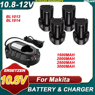 4x 3Ah Battery& Charger 10.8V Li-ion For Makita BL1013 BL1014 LCT203W 194550-6 • $21.85