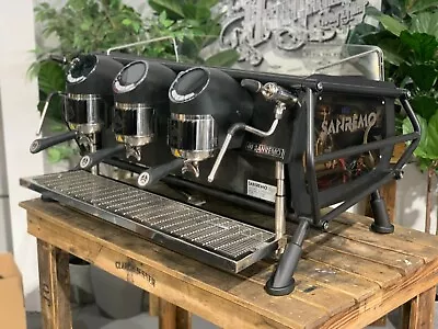 San Remo Cafe Racer 3 Group Naked Black Espresso Coffee Machine Commercial • $13250