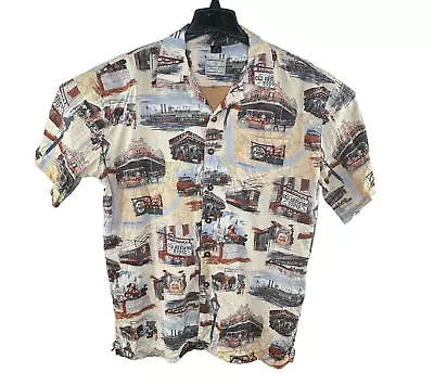 David Carey Originals Mississippi River Boats Jazz Shirt Mens 2XL Beige EUC • $2.97