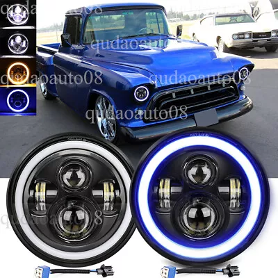 Blue Halo DRL 7Inch Led Headlights Fit Chevrolet Truck 1954-1957 3100 1956-1959 • $55.95