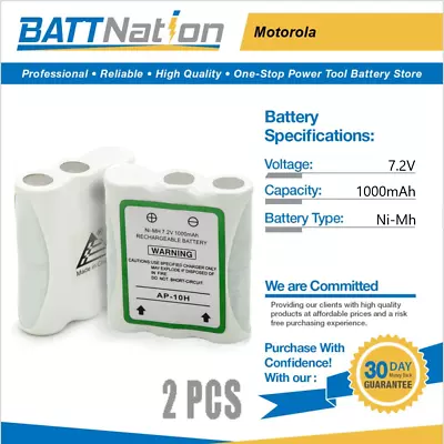 2x 7.2V 1000mAh NiMh Battery For Motorola HNN9044 HNN9056A Radius P50 • $25.45