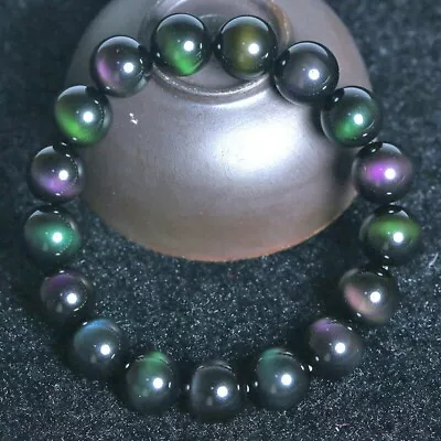 1PC Natural Obsidian Wholesale Mexico Rainbow Purple Green Eye 6mm Healing • $9.27