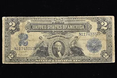 1899 $2 Silver Certificate ✪ Vg Very Good ✪ Mini Porthole Note 357◢trusted◣ • $234.95