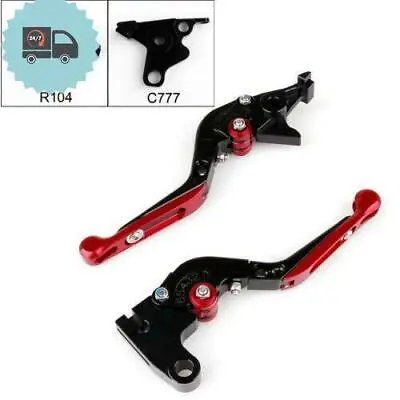 Adjustable Folding Extendable Brake Clutch Levers For Yamaha MT-01 V-MAX Red • £23.98