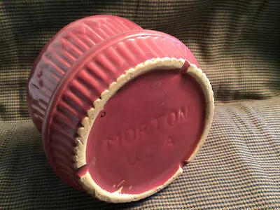 MORTON Vintage 50s Burgundy African Violet 3  Planter Pot Self-saucered Ribbed • $15