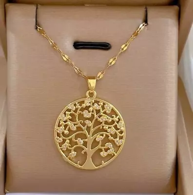 Creative Trendy Elegant Zircon Tree Of Life Pendant Necklace Decorative 33 UK • £4.99