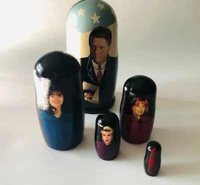 Russian Nesting Dolls - Bill Clinton/Monica/Paula/Jennifer/Cigar - Scandal  • $19.35