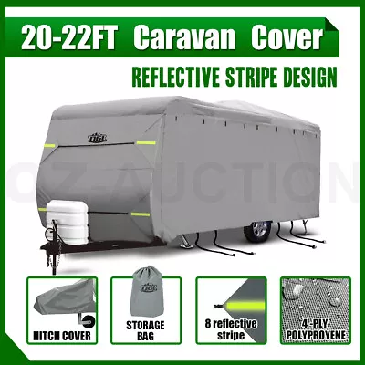 Heavy Duty 20-22ft Caravan Cover Campervan Waterproof 4 Layer W/ UV Carry Bag • $239.95