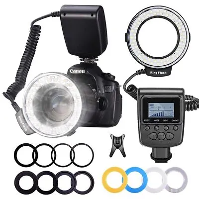 Camera LED Light Ring DSLR Various Adapters For Nikon Canon Sony Panasonic Olymp • $66.58