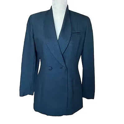 Saville Suit Vintage Worsted Wool Blazer Coat Jacket Size 4 Double Breasted • $38.25