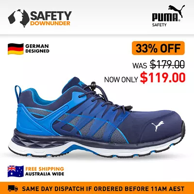 $119 • Buy Puma Safety Work Shoes 643850 Velocity 2.0 Blue NEW With Tags