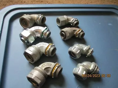 8 - 90 Degree Liquid Tite / Sealtite Connectors 1/2  3/4   Used • $30