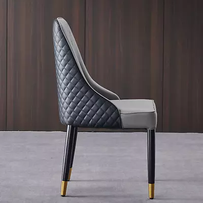 $226.80 • Buy Hosea Leather Upholstered Dining Chair/Contemporary/Steel Legs/Grey