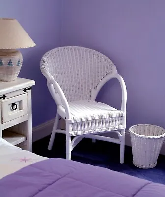 Cane Bedroom Chair White Wicker • £99