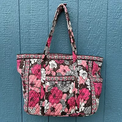 Vera Bradley Mocha Rouge Weekender Tote Bag Pink XL Travel Organizer Zipper • $29