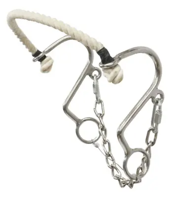 New! Showman Stainless Steel ROPE NOSE 'LITTLE S' HACKAMORE W/ 5 1/2  Cheeks • $31.99