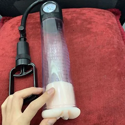 Vacuum Penis Pump With Pressure Gag Dount Enlarger Erection Enlarge Extend Male • $24.89