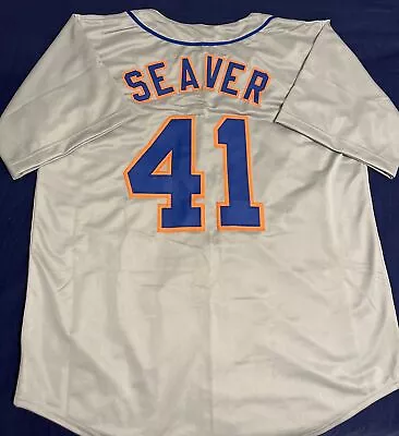 Tom Seaver Custom Grey Throwback New York Mets Jersey Mens Size 2XL • $31.99