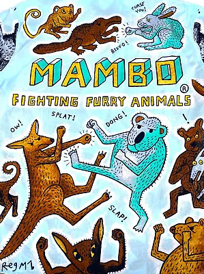 Vintage MAMBO Signature Shirt - Fighting Furry Animals- Rare Design AND Size XXL • $349
