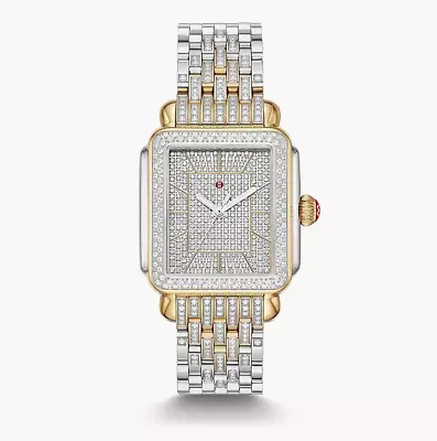 Michele Deco Limited Edition Pave Diamond 18k Gold Two Tone Watch Mww06t000207 • $6450