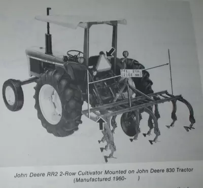 John Deere RR2 Row-Crop Cultivator Parts Catalog Manual Book 7/79 PC-1526 JD OEM • $11.99