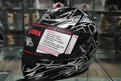 Vega Altura Havoc Motorcycle Helmet Full Face BLACK/WHITE/GRAY • $74.99