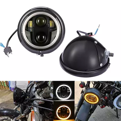 5.75  LED Headlight + Housing Bucket For Yamaha Virago 250 750 535 1100 Vmax • $57.02