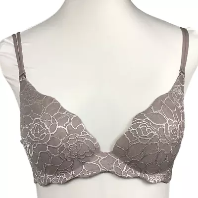 Victoria's Secret Very Sexy Secret Embrace Push Up Gray Multiway Embroidered 36C • $29