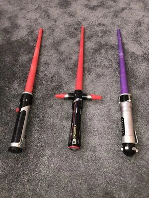 £8.99 • Buy Star Wars Light Saber Hasbro Extendable Flick Out 3 Bundle
