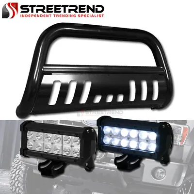 Black Bull Bar Grille Guard+36W Cree LED Lights For 2004-2022 F150 Non-Ecoboost • $283.65