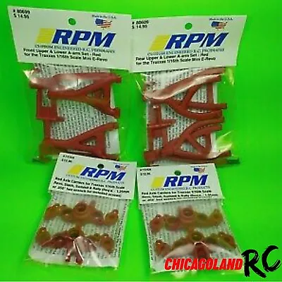 RPM ARMS CARRIERS Front & Rear RED 80699 80609 73169 TRAXXAS 1/16th Mini E-REVO  • $45.99