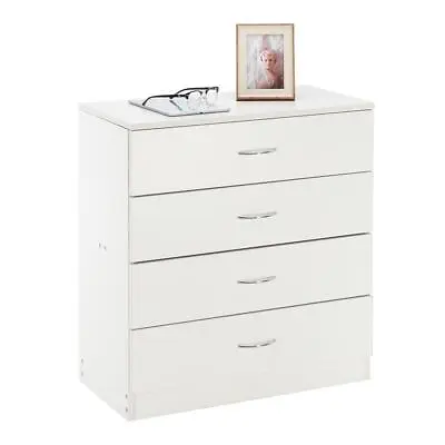 New 4 Drawer Chest Dresser Clothes Storage Bedroom Furniture Cabinet White • $74.99