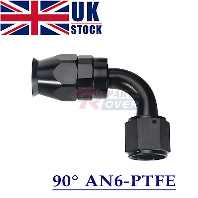 £9.99 • Buy PTFE AN-6 6AN JIC 90 Degree Swivel Fuel Oil Coolant Braided Hose Fitting Adapter