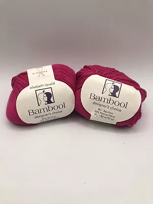 Elsebeth Lavold Bambool 2 Balls Bamboo Merino Wool 50g Ea 92yds Ea Pink • $9.99