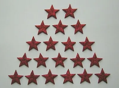£2.80 • Buy 20 X EDIBLE RED GLITTER STARS. CAKE DECORATIONS. SMALL 2cm.