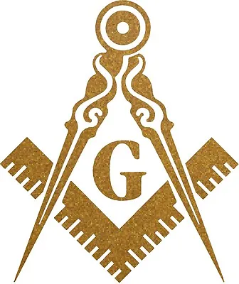ProSticker 009 (4 Pack) 3  Masonic Square Compass Decals Sticker Gold Freemason  • $16.95