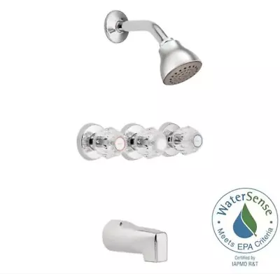 Moen 2995EP Chateau 3-Handle 1-Spray Tub And Shower Faucet - Chrome • $89.99