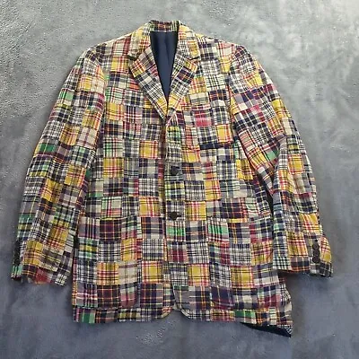 J Crew Men's Madras Patchwork Bold Colorful Blazer Sport Jacket Size Small Plaid • $98.51