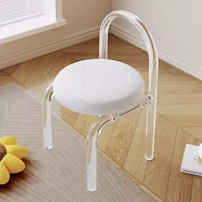 GUYII Vanity Chair With Acrylic Frame Modern Makeup Chair Acrylic Dressing Chair • $217.63