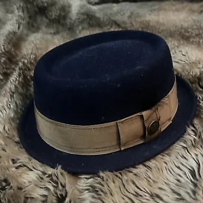 Goorin Bros Blue Wool Pork Pie Hat Sz. L • $50